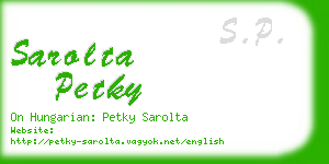 sarolta petky business card